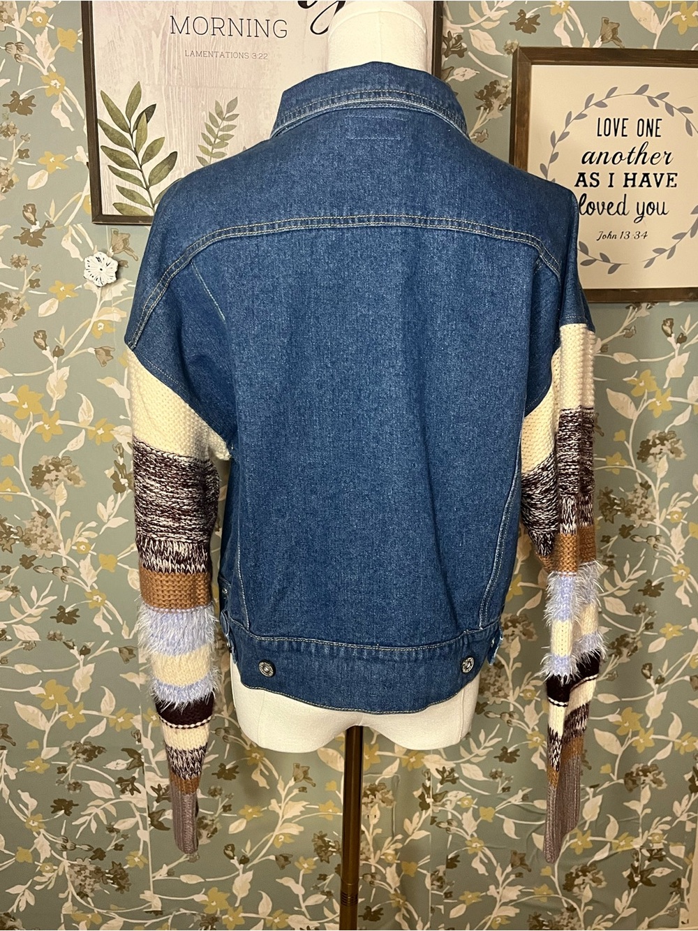 Umgee Denim Mixed Jacket Size S - Picture 4 of 12
